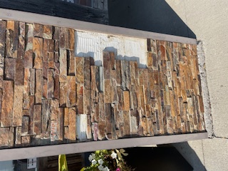 Deck stonework — before